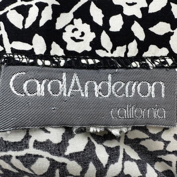 Vintage Carol Anderson Midi Dress Floral Crochet V Neck Tie Waist Black White M - Picture 4 of 6